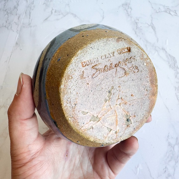 Boise Idaho Clay Sweetgrass (?) 1983 Signed Studio Pottery Weedpot Vase - Picture 9 of 11